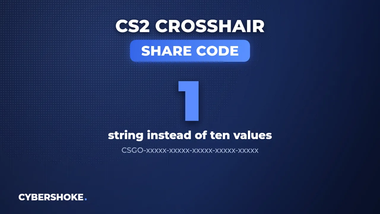 A CS2 crosshair share code in the CSGO-xxxxx-xxxxx format
