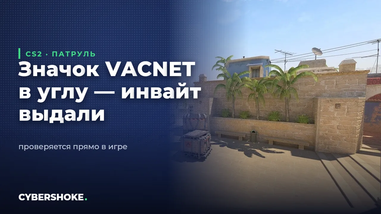 Значок VACNET в CS2 означает доступ к патрулю